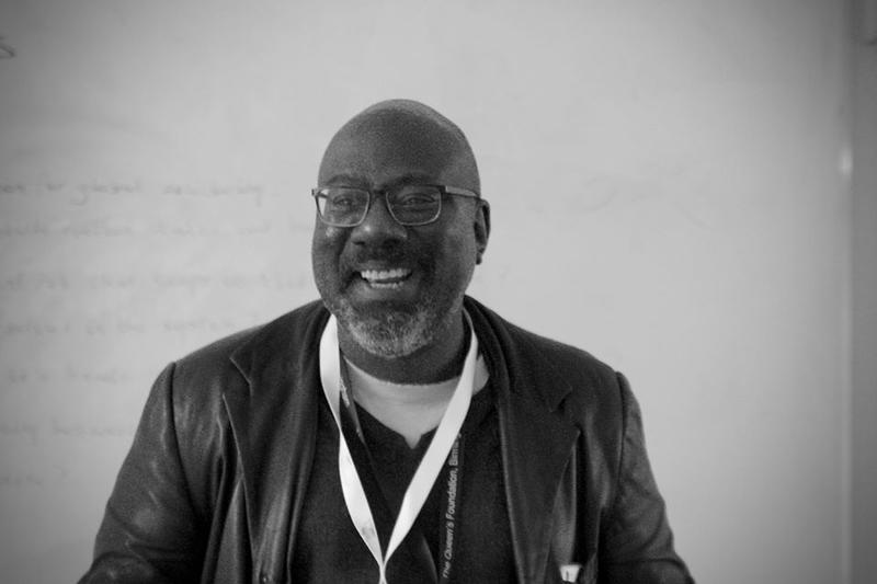 Anthony reddie laughing Black and White photo of Anthony Reddie laughing